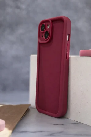 iPhone 15 Uyumlu Kamera Çıkıntılı Mat Silikon Telefon Kılıfı