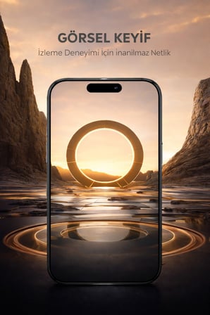 İPhone 15 Pro Hayalet Ekran Koruyucu % 100 Cam (Temperli)  Kolay Kurulum Aparatlı