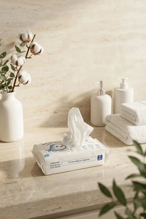 Biyobozunur Mini Islak Mendil %100 Ağaç Lifi Alkolsüz Hassas Ciltler İçin Suda Eriyen Cep Boy (4'Lü Paket)