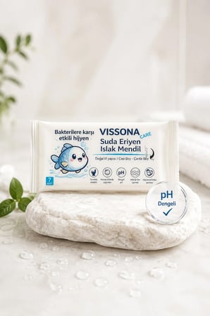 Biyobozunur Mini Islak Mendil %100 Ağaç Lifi Alkolsüz Hassas Ciltler İçin Suda Eriyen Cep Boy (4'Lü Paket)