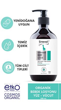 Sirenol Organik Bebek Losyonu - Yenidoğan 250 mL