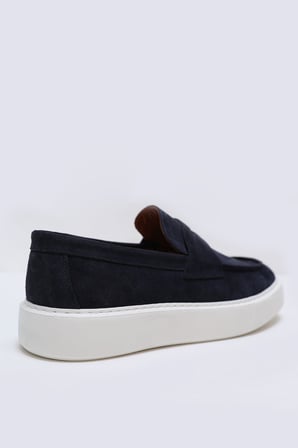 Alex Erkek Deri Sneaker Ayakkabı Lacivert