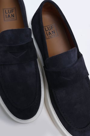 Alex Erkek Deri Sneaker Ayakkabı Lacivert