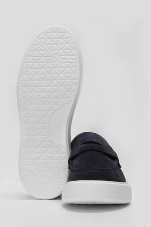 Alex Erkek Deri Sneaker Ayakkabı Lacivert