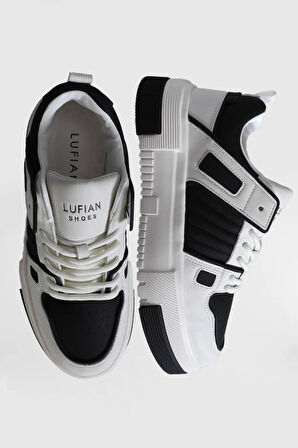 LUFIAN OLIVER BEYAZ SIYAH ERKEK SNEAKER