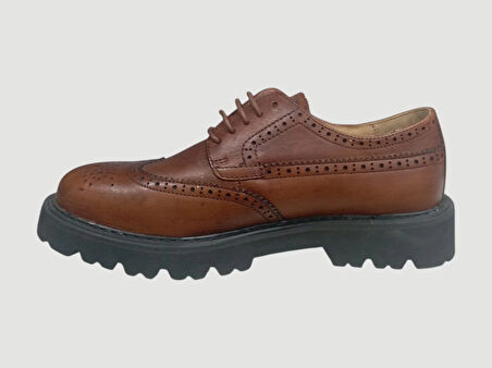 LUFIAN MARY KADIN DERİ KAHVERENGİ OXFORD AYAKKABI