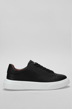 Tommy Erkek Deri Sneaker Ayakkabı Siyah