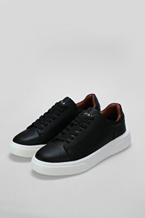 Lufian Erkek Tommy Deri Sneaker Ayakkabı 112230222 Siyah