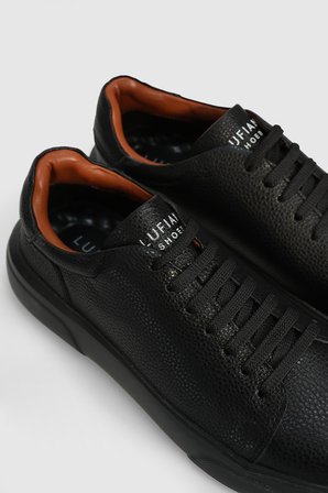 Tommy Erkek Deri Sneaker Ayakkabı Siyah