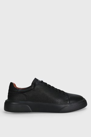 Tommy Erkek Deri Sneaker Ayakkabı Siyah