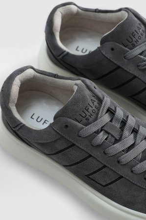 Frank Erkek Deri Sneaker Ayakkabı Koyu Gri