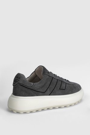 Frank Erkek Deri Sneaker Ayakkabı Koyu Gri