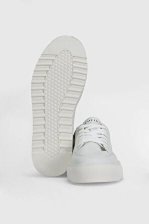 Lufian 112230228 Philip Erkek Hakiki Deri Klasik Sneaker Beyaz