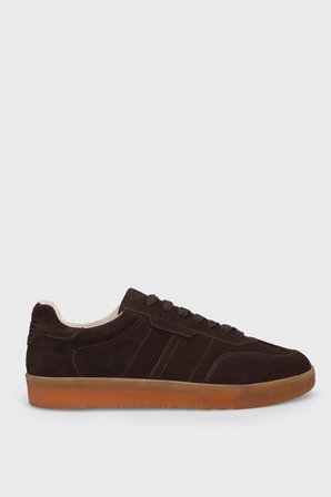 Pele Erkek Deri Sneaker Ayakkabı Kahverengi