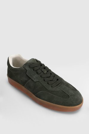 Pele Erkek Deri Sneaker Ayakkabı Haki