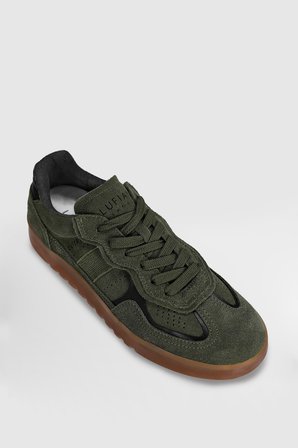 Alex Erkek Deri Sneaker Ayakkabı Haki