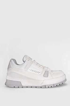 LUFIAN ALBERT ERKEK DERİ GÜNLÜK AYAKKABI BEYAZ