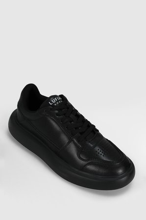 Mateas Erkek Deri Sneaker Ayakkabı Siyah