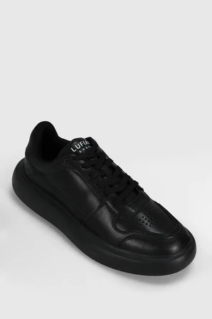 Mateas Erkek Deri Sneaker Ayakkabı Siyah