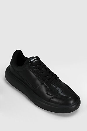 Lufian Mateas Erkek Deri Sneaker Ayakkabı Siyah