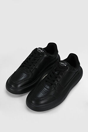 Lufian Mateas Erkek Deri Sneaker Ayakkabı Siyah