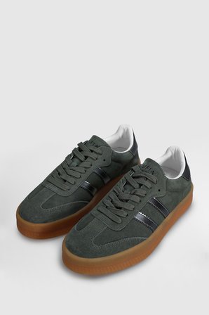 Davıd Erkek Deri Sneaker Ayakkabı Açık Yeşil