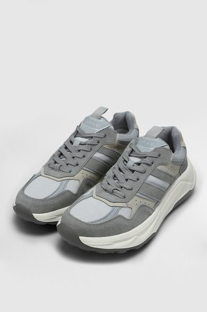 Eduard Erkek Deri Sneaker Ayakkabı Gri