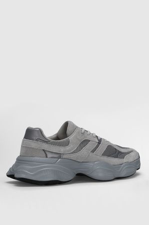 Mark Erkek Deri Sneaker Ayakkabı Gri