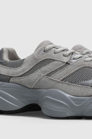 Mark Erkek Deri Sneaker Ayakkabı Gri