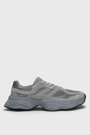 Mark Erkek Deri Sneaker Ayakkabı Gri