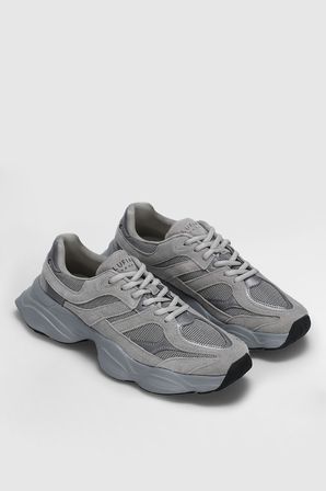 Mark Erkek Deri Sneaker Ayakkabı Gri