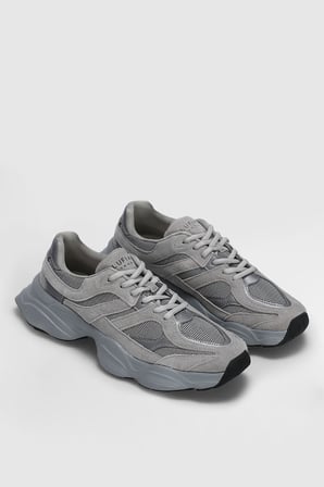 Mark Erkek Deri Sneaker Ayakkabı Gri