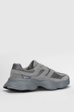 Mark Erkek Deri Sneaker Ayakkabı Gri
