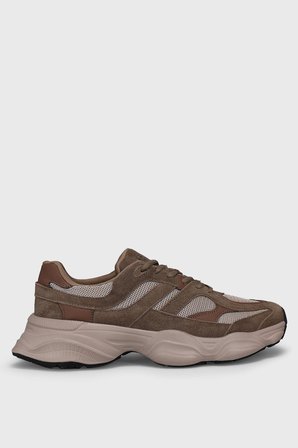 Mark Erkek Deri Sneaker Ayakkabı Kum