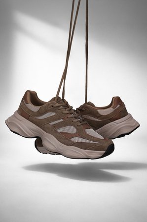 Mark Erkek Deri Sneaker Ayakkabı Kum