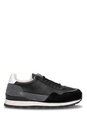 Lufian 111230302 Leo Erkek Hakiki Deri Klasik Sneaker Siyah