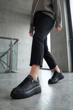 Lufian 121230064 Estel Kadın Hakiki Deri Klasik Sneaker Siyah