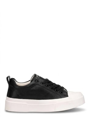 LUFIAN 121230087 Mia Kadın Hakiki Deri Klasik Sneaker Siyah