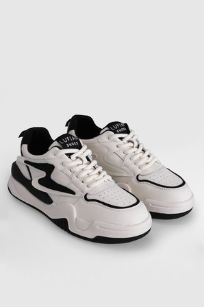 Lufıan Maya Black White Kadın Deri Spor Ayakkabı 121230090 