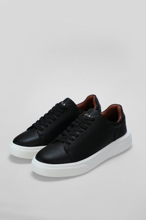Tommy Erkek Deri Sneaker Ayakkabı Siyah