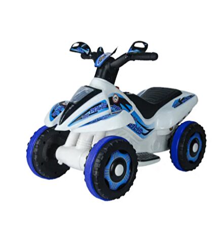 Uj Toys Polis 155 Müzikli Ve Işıklı 6 V Akülü Atv Beyaz - Mavi