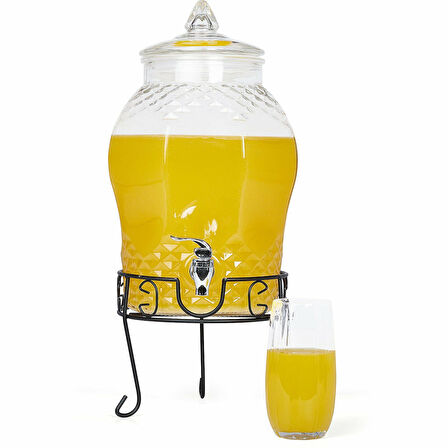 Cam Şerbetlik Musluklu 8 Litre