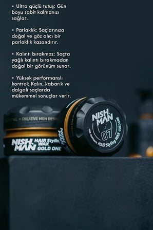 NISHMAN 07 Saç Şekillendirici Ultra Sert Parlak Wax 150 Ml