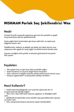 NISHMAN 07 Saç Şekillendirici Ultra Sert Parlak Wax 150 Ml
