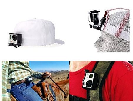 GoPro Uyumlu 360 Derece Dönebilen Klips Kelepçe