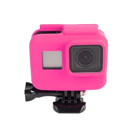 GoPro Hero 5 6 7 Housing için Silikon Kılıf Pembe