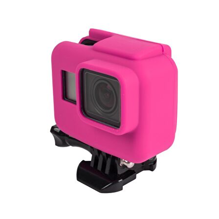 GoPro Hero 5 6 7 Housing için Silikon Kılıf Pembe