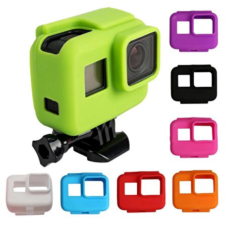 GoPro Hero 5 6 7 Housing için Silikon Kılıf Pembe