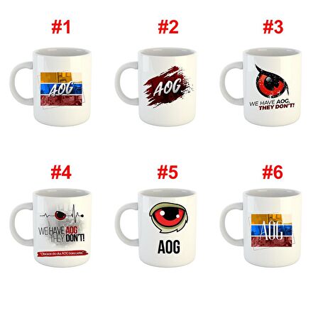 AOG Logo Baskılı Porselen Kupa Bardak #6