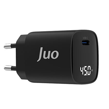 Juo 45W GaN Led Ekranlı Type-C PD Şarj Cihazı iPad & Android & Notebook Uyumlu Şarj Aleti
